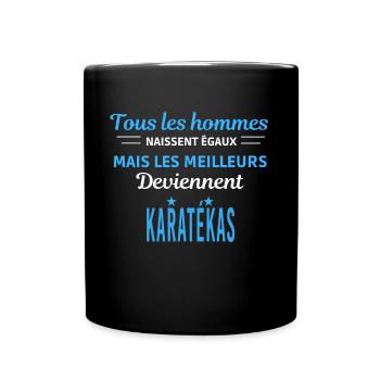 tous les hommes naissent égaux Karatékas - Mug uni - noir - Devant