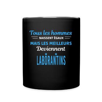 tous les hommes naissent égaux Laborantins - Mug uni - noir - Devant