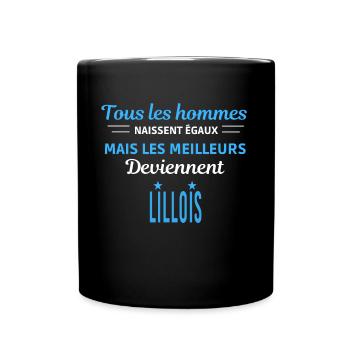 tous les hommes naissent égaux Lillois - Mug uni - noir - Devant