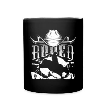 Rodeo Silhouette Bull Rider - Full Colour Mug - black - Front