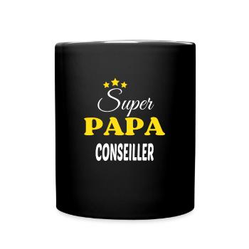 Super Papa CONSEILLER ANNIVERSAIRE - Mug uni - noir - Devant