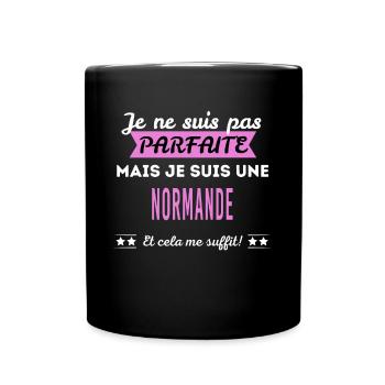 Je ne suis pas parfaite Normande - Mug uni - noir - Devant