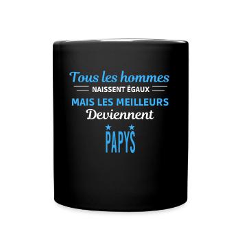 tous les hommes naissent égaux Papys - Mug uni - noir - Devant