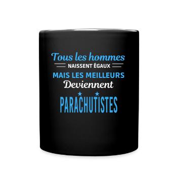 tous les hommes naissent égaux Parachutistes - Mug uni - noir - Devant