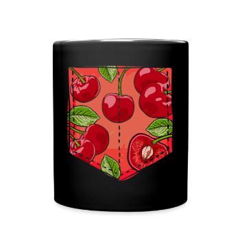 Fruits d’été Cadeau Sac Coffre Cerises - Mug uni - noir - Devant