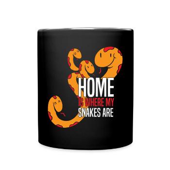 Schlangen Liebhaber | Haustiere Reptil Geschenke - Tasse einfarbig - Schwarz - Vorne