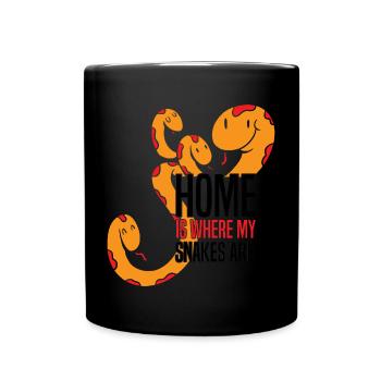 Schlangen Liebhaber | Haustiere Reptil Geschenke - Tasse einfarbig - Schwarz - Vorne