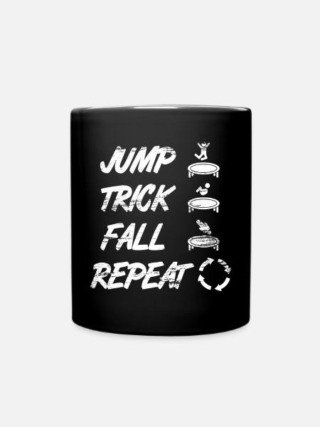 Trampolinspruch - Tasse einfarbig - Schwarz