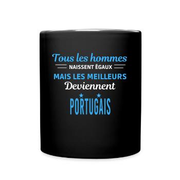 tous les hommes naissent égaux Portugais - Mug uni - noir - Devant