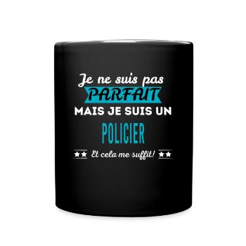 Je ne suis pas parfait POLICIER - Mug uni - noir - Devant