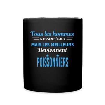 tous les hommes naissent égaux Poissonniers - Mug uni - noir - Devant