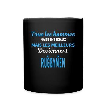 tous les hommes naissent égaux Rugbymen - Mug uni - noir - Devant