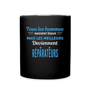 tous les hommes naissent égaux Réparateurs - Mug uni - noir - Devant