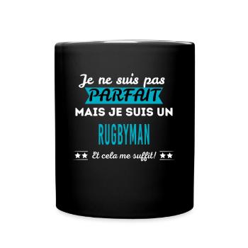 Je ne suis pas parfait RUGBYMAN - Mug uni - noir - Devant