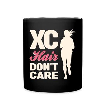 Crosslauf | Cross Country Läufer Berglauf Geschenk - Tasse einfarbig - Schwarz - Vorne