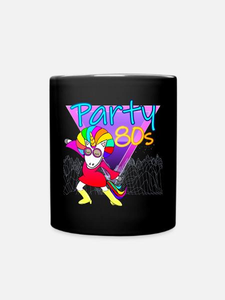 Party 80 humor fan 80er jahre geschenk frau - Tasse einfarbig - Schwarz