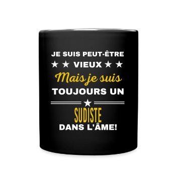 Je suis peut-être vieux SUDISTE - Mug uni - noir - Devant