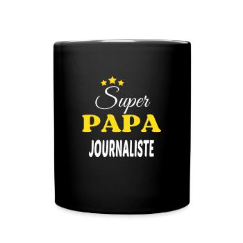 Super Papa JOURNALISTE ANNIVERSAIRE - Mug uni - noir - Devant