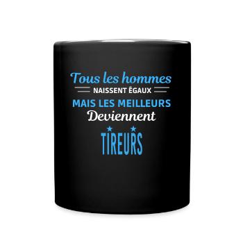 tous les hommes naissent égaux Tireurs - Mug uni - noir - Devant
