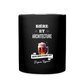 Bière Mon duo parfait depuis toujours architecture - Mug uni - noir - Devant