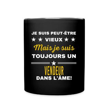 Je suis peut-être vieux VENDEUR - Mug uni - noir - Devant