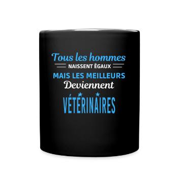 tous les hommes naissent égaux Vétérinaires - Mug uni - noir - Devant