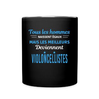 tous les hommes naissent égaux Violoncellistes - Mug uni - noir - Devant
