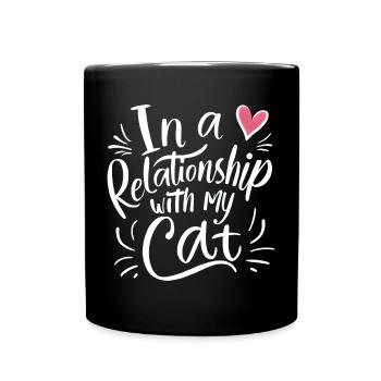 Cute cat design for cat lovers - Full Colour Mug - black - Front