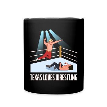 Texas wrestling design for proud Texas fans - Full Colour Mug - black - Front