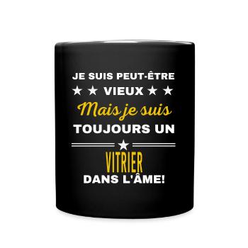 Je suis peut-être vieux VITRIER - Mug uni - noir - Devant