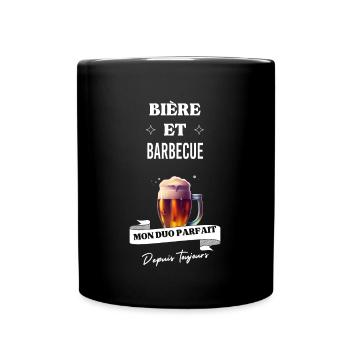 Bière Mon duo parfait depuis toujours et barbecue - Mug uni - noir - Devant