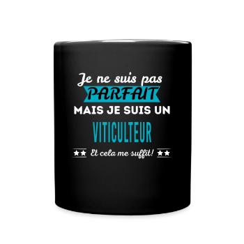 Je ne suis pas parfait VITICULTEUR - Mug uni - noir - Devant