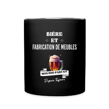 Bière Mon duo parfait et fabrication de meubles - Mug uni - noir - Devant