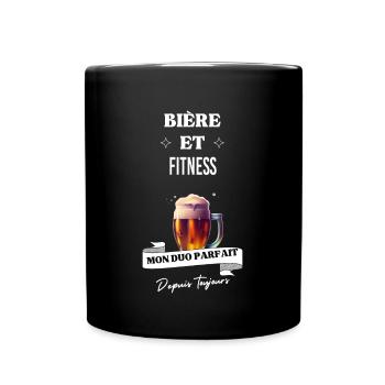 Bière Mon duo parfait depuis toujours et fitness - Mug uni - noir - Devant