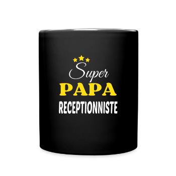 Super Papa RECEPTIONNISTE ANNIVERSAIRE - Mug uni - noir - Devant