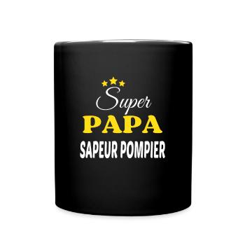 Super Papa SAPEUR POMPIER ANNIVERSAIRE - Mug uni - noir - Devant