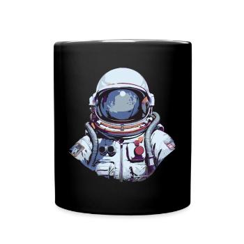 Astronaut lost in space - Splash Art Illustration - Full Colour Mug - black - Front