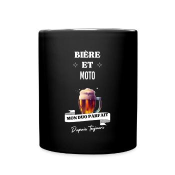 Bière Mon duo parfait depuis toujours et moto - Mug uni - noir - Devant