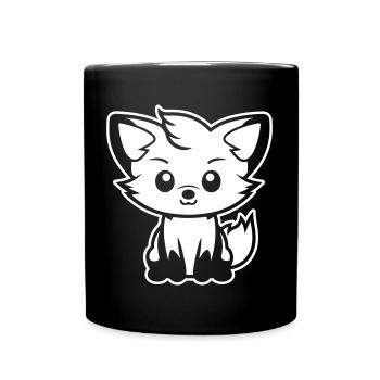 Bande dessinée Fox - Mug uni - noir - Devant