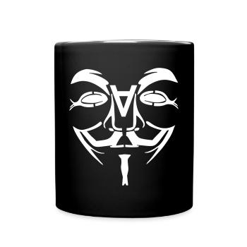 Anonymous Design Face with A - Full Colour Mug - black - Front