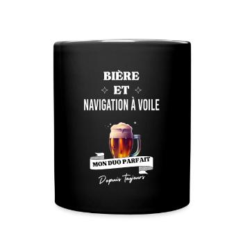 Bière Mon duo parfait depuis et navigation à voile - Mug uni - noir - Devant