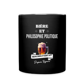 Bière Mon duo parfait depuis philosophie politique - Mug uni - noir - Devant