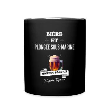 Bière Mon duo parfait depuis plongée sous-marine - Mug uni - noir - Devant