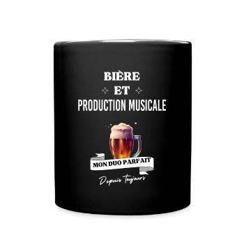 Bière Mon duo parfait depuis production musicale - Mug uni - noir - Devant