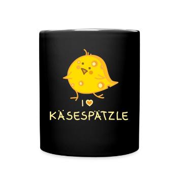 Ich liebe Spätzle - Tasse einfarbig - Schwarz - Vorne