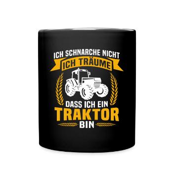 Ich Ein Traktor Bin - Tasse einfarbig - Schwarz - Vorne