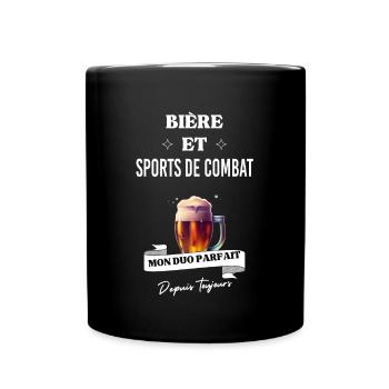 Bière Mon duo parfait depuis et sports de combat - Mug uni - noir - Devant