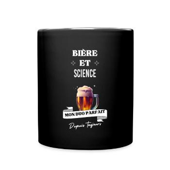 Bière Mon duo parfait depuis toujours et science - Mug uni - noir - Devant
