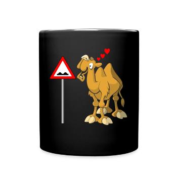 Kamel verliebt - Tasse einfarbig - Schwarz - Vorne