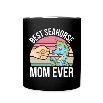 Seepferdchen | Meer Seepferd Tiere Fische Geschenk - Tasse einfarbig - Schwarz - Vorne